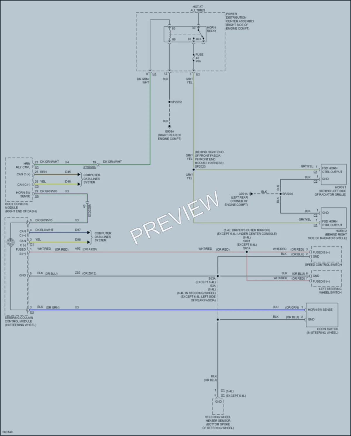 2018 Jeep GrandCherokee Horn wiring diagram preview