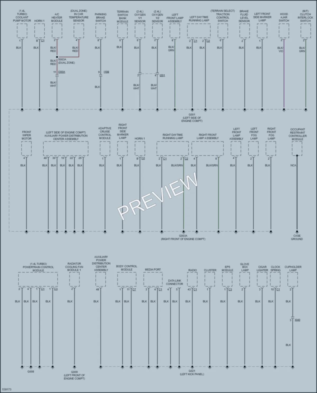 2018 Jeep Renegade Ground Distribution wiring diagram preview