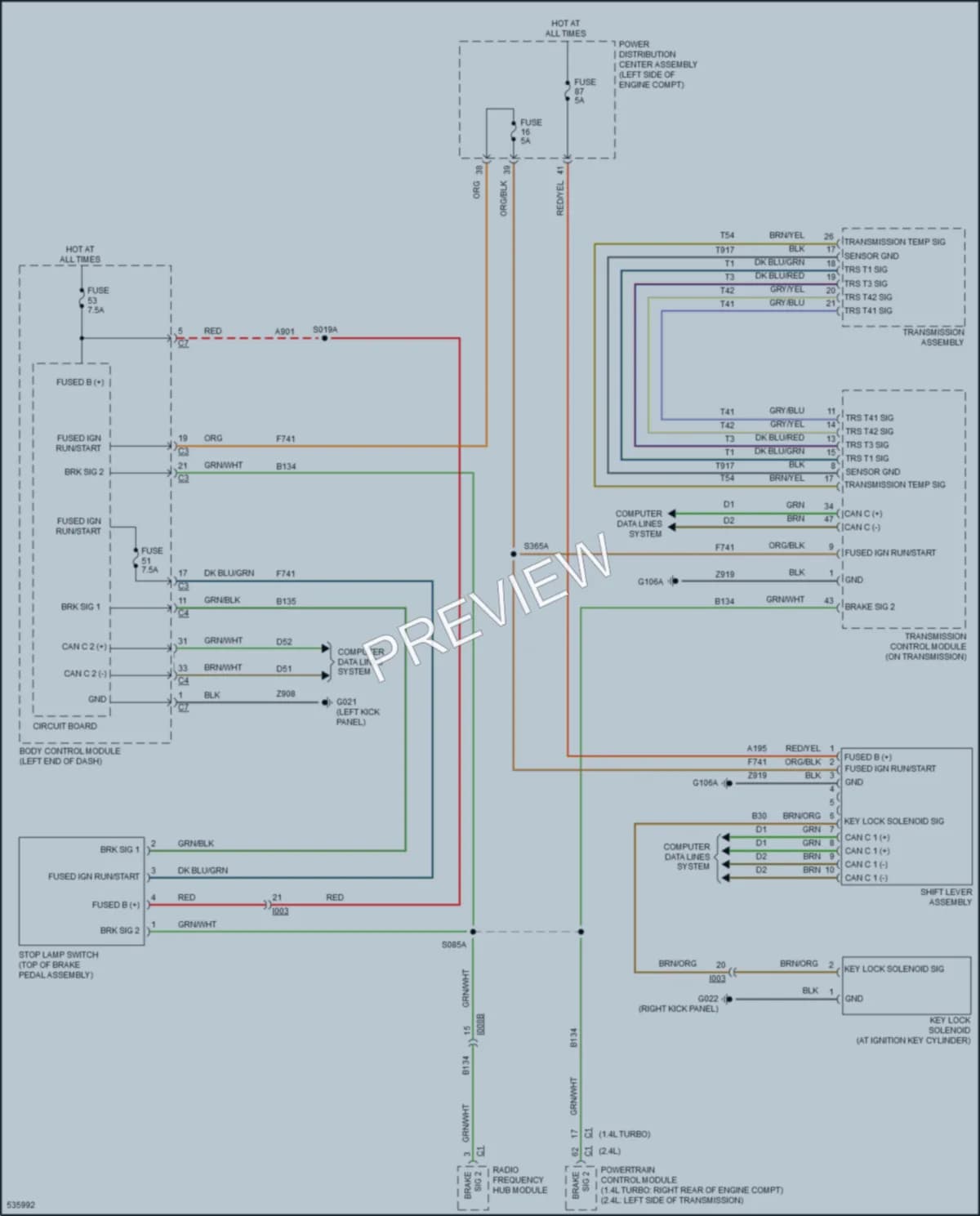 2018 Jeep Renegade Shift Interlock wiring diagram preview