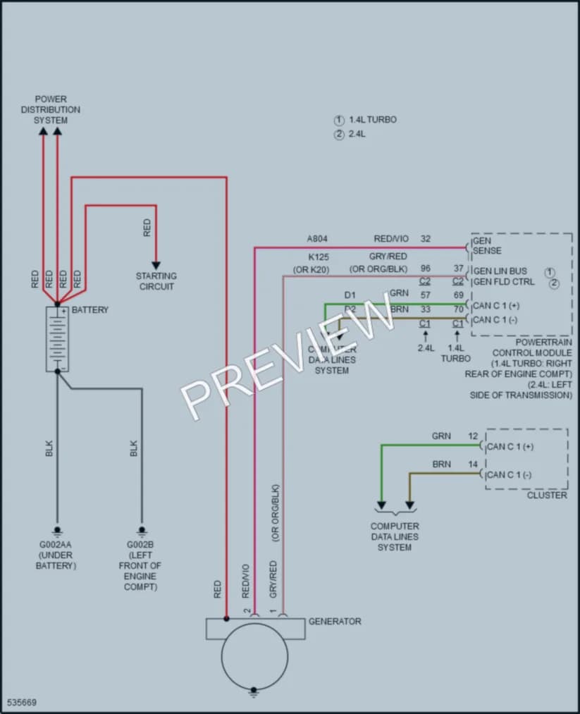 2018 Jeep Renegade Starting Charging wiring diagram preview
