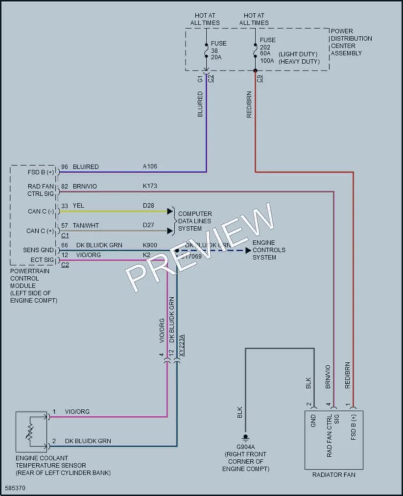 2018 Jeep Wrangler Cooling Fan wiring diagram preview