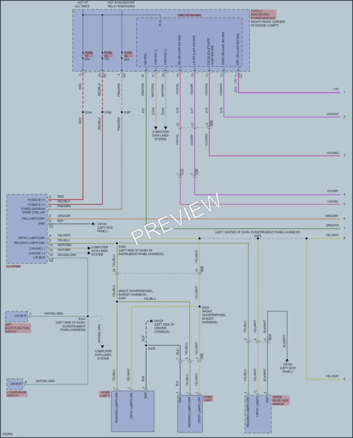 2018 Jeep WranglerJK Interior Lights wiring diagram preview