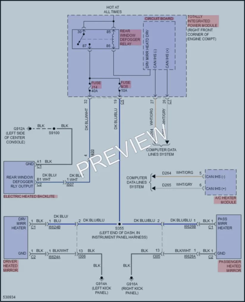 2018 Jeep WranglerJKUnlimited Defoggers wiring diagram preview