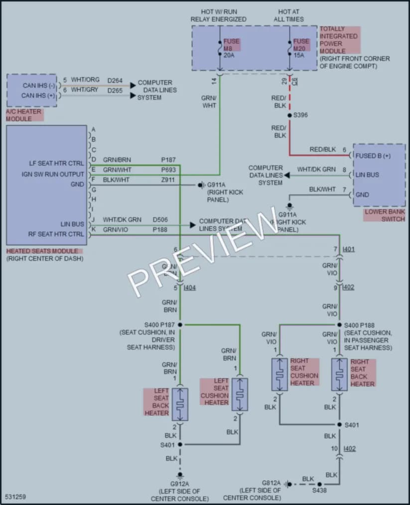2018 Jeep WranglerJKUnlimited Power Seats wiring diagram preview