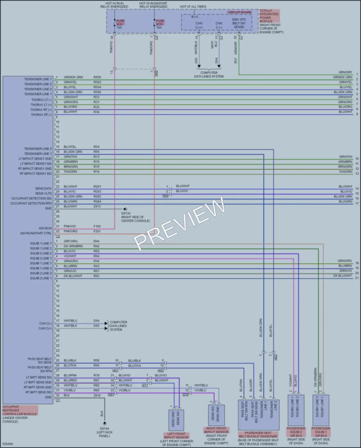 2018 Jeep WranglerJKUnlimited Supplemental Restraints wiring diagram preview