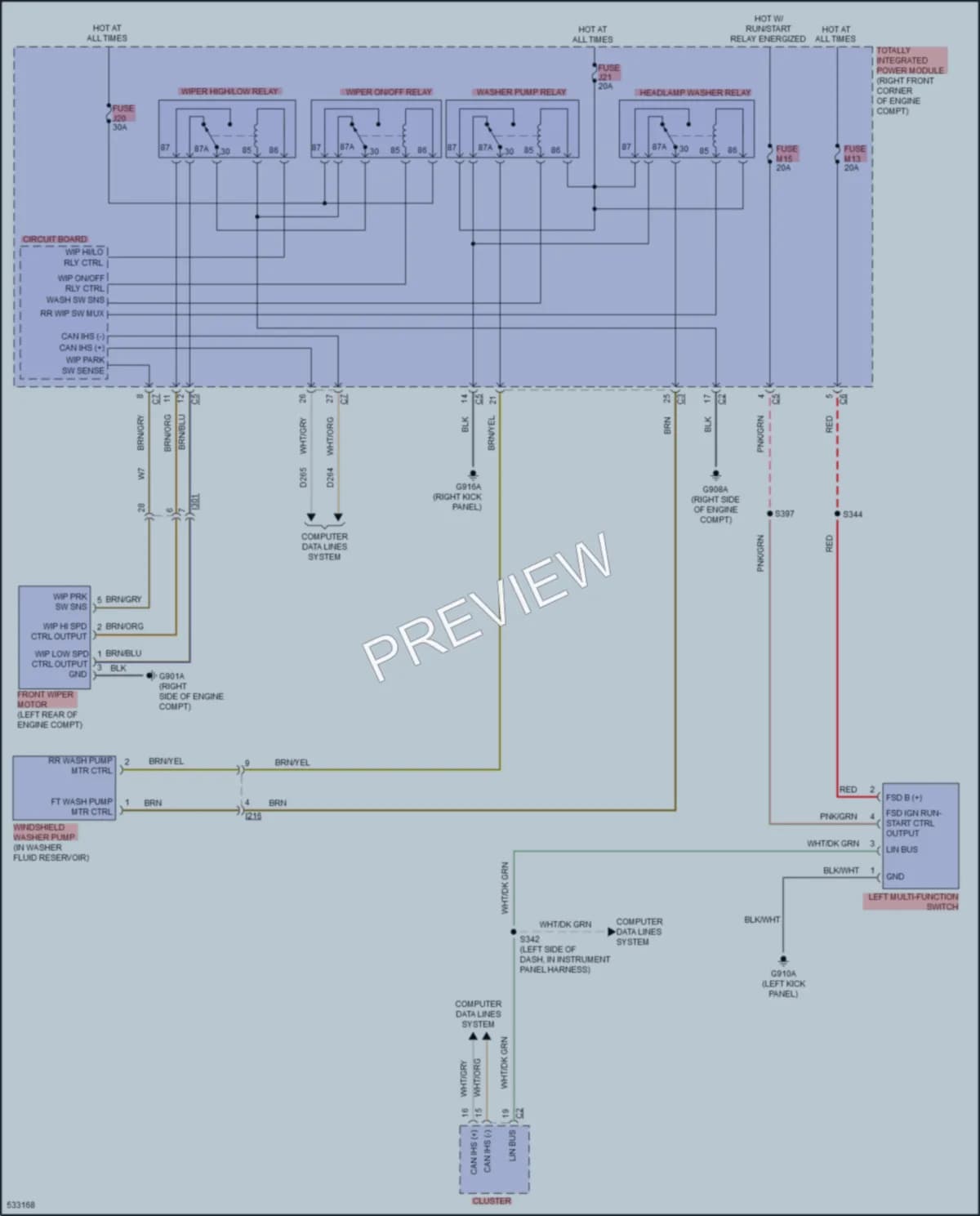 2018 Jeep WranglerJKUnlimited Wiper Washer wiring diagram preview