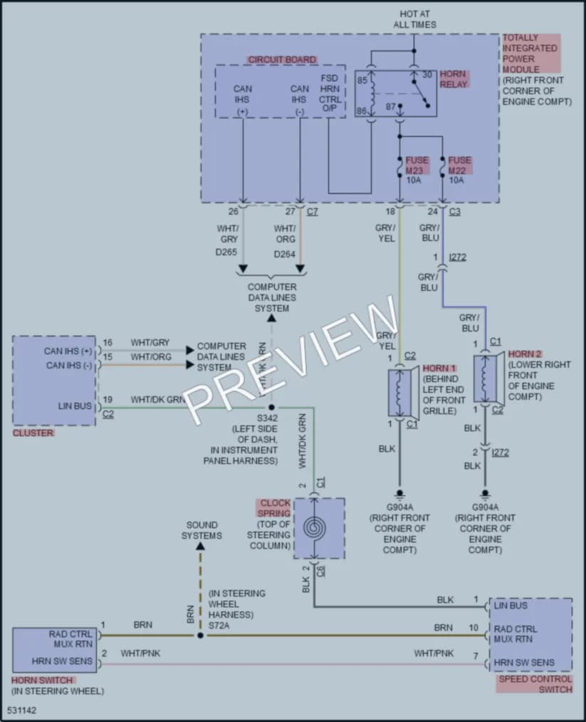 2018 Jeep WranglerUnlimited Horn wiring diagram preview
