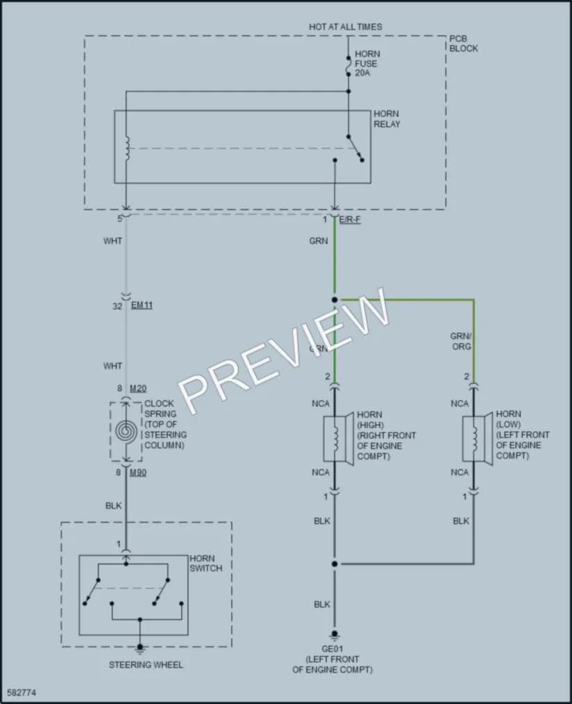 2018 Kia Cadenza Horn wiring diagram preview