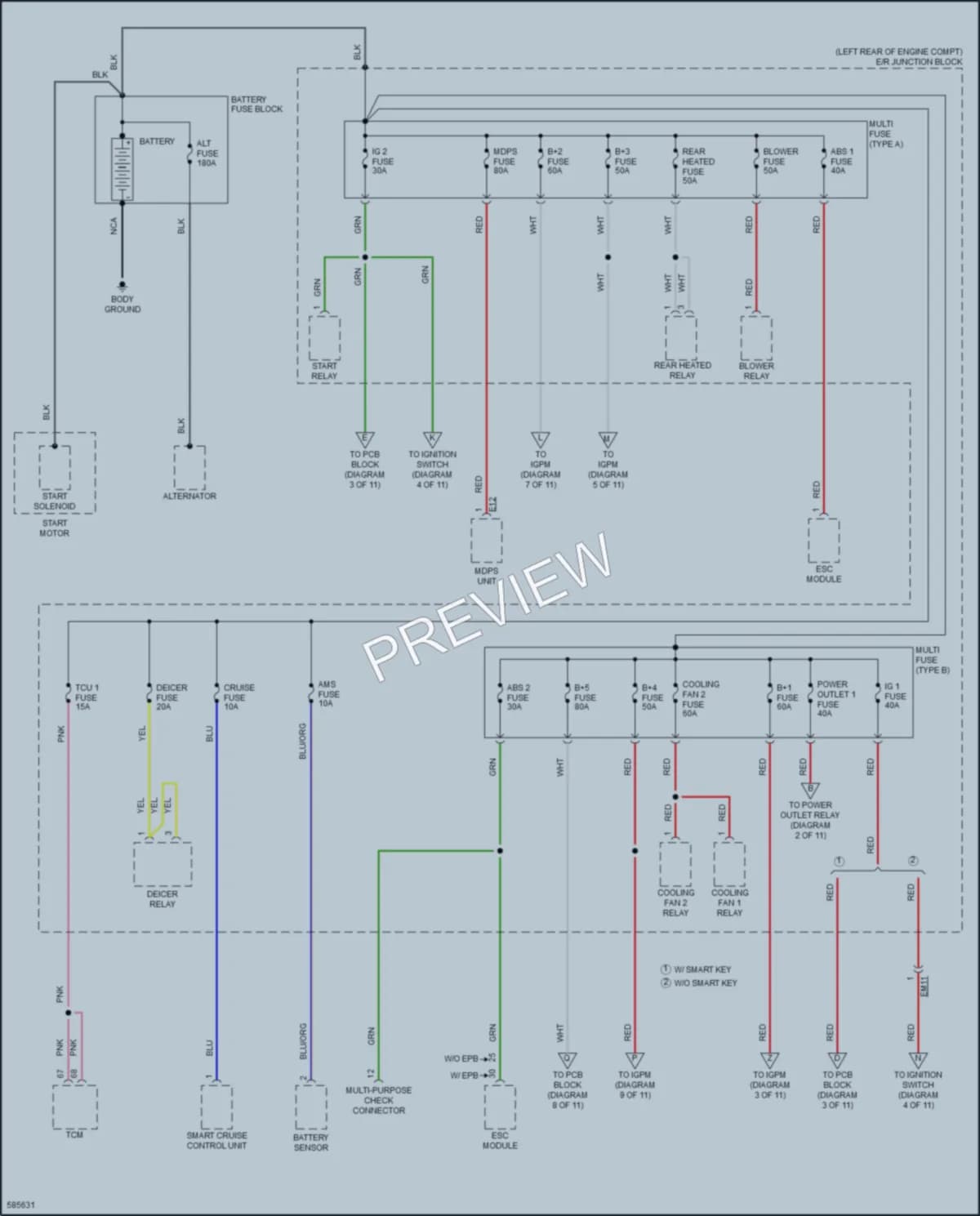 2018 Kia Cadenza Power Distribution wiring diagram preview