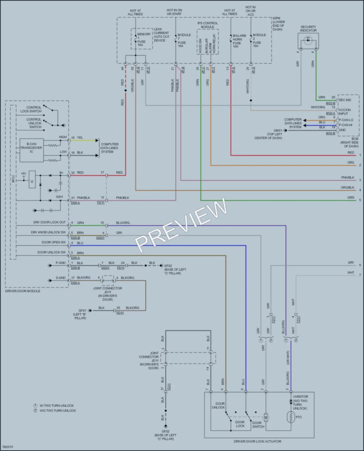 2018 Kia Cadenza Power Door Locks wiring diagram preview