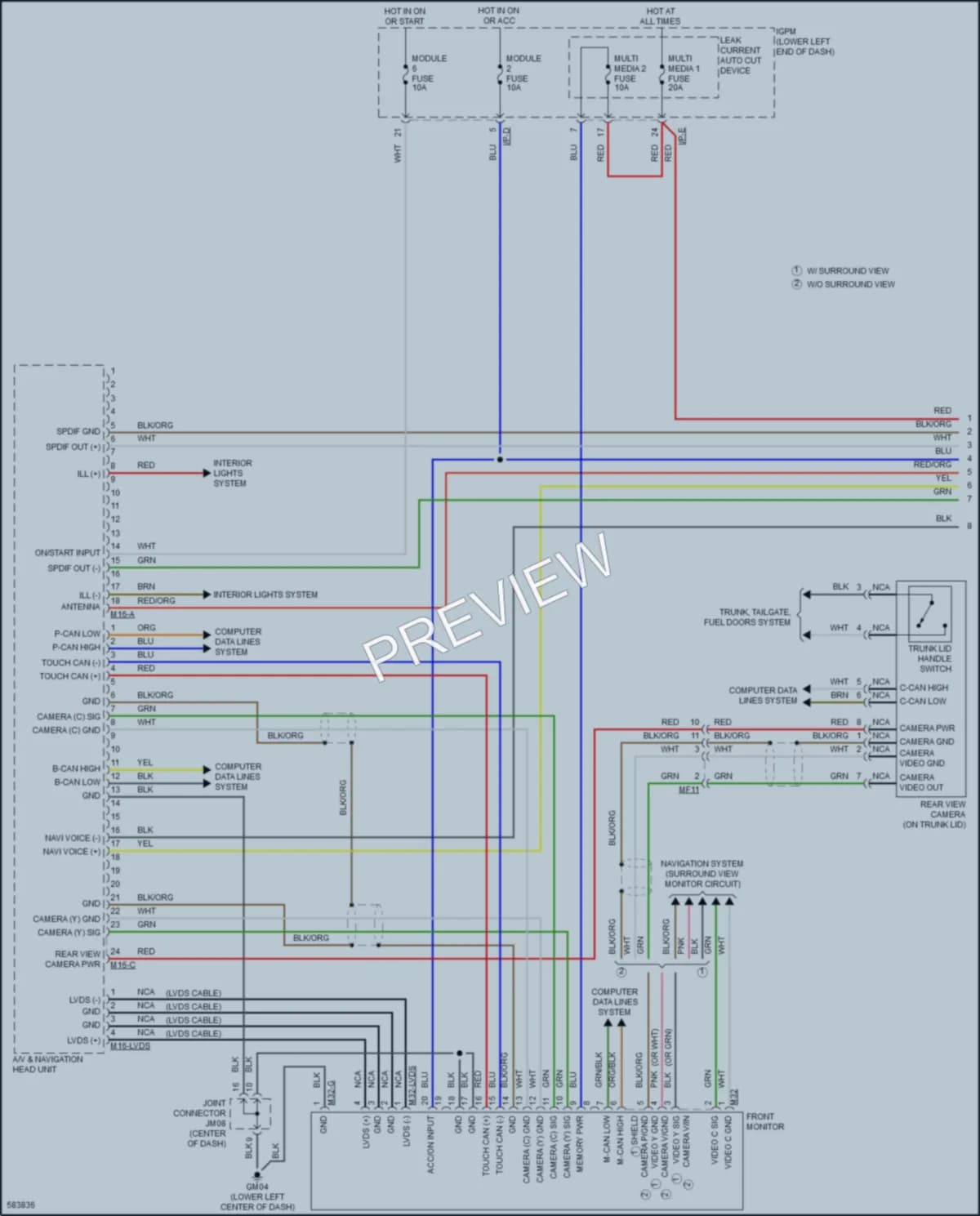 2018 Kia Cadenza Radio wiring diagram preview
