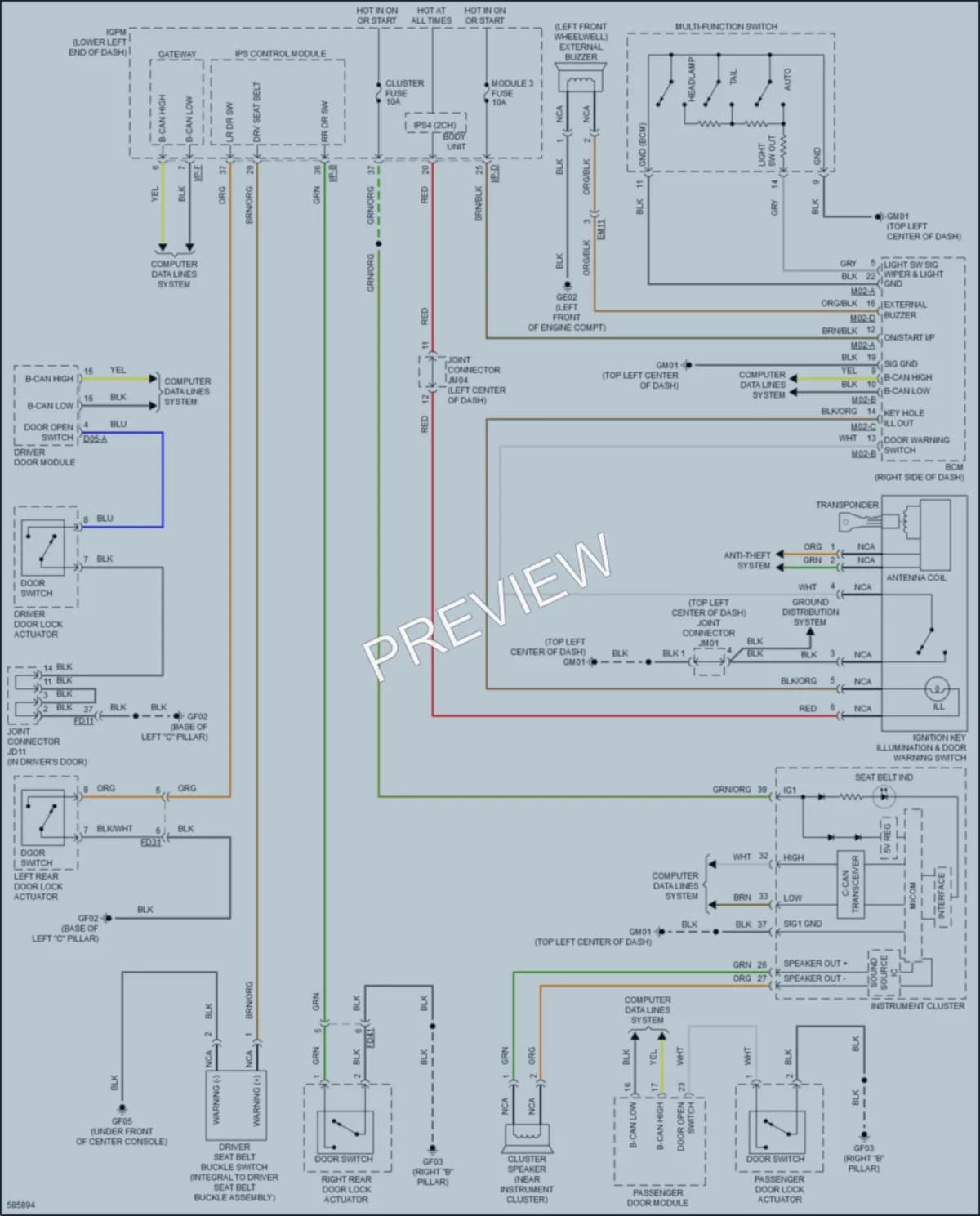 2018 Kia Cadenza Warning Systems wiring diagram preview
