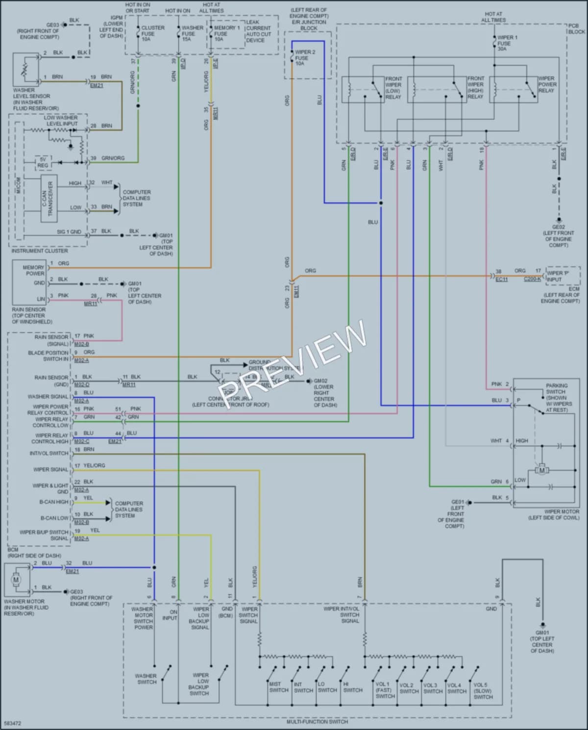 2018 Kia Cadenza Wiper Washer wiring diagram preview