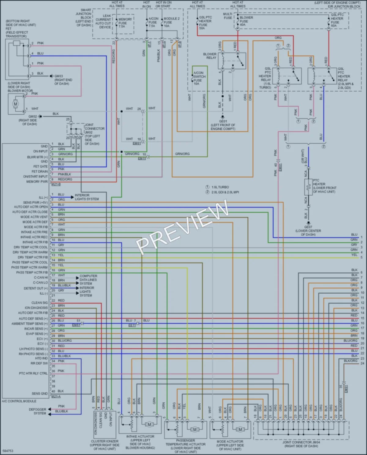 2018 Kia Forte Air Conditioning wiring diagram preview