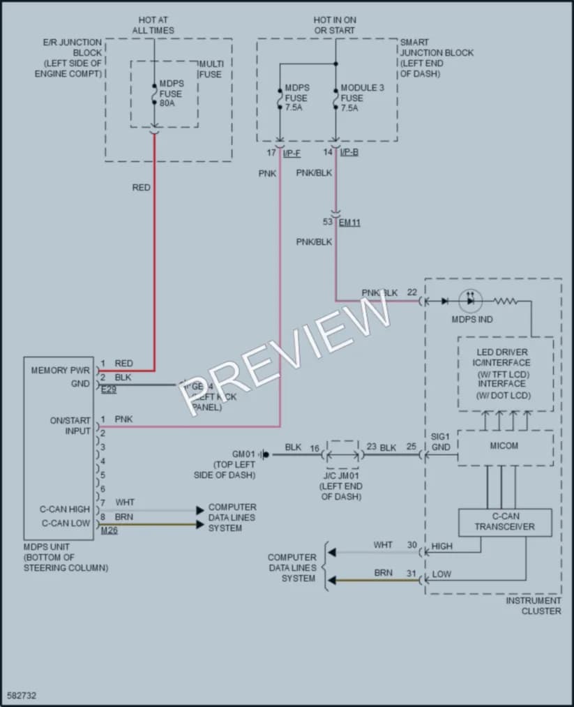 2018 Kia Forte5 Electronic Power Steering wiring diagram preview