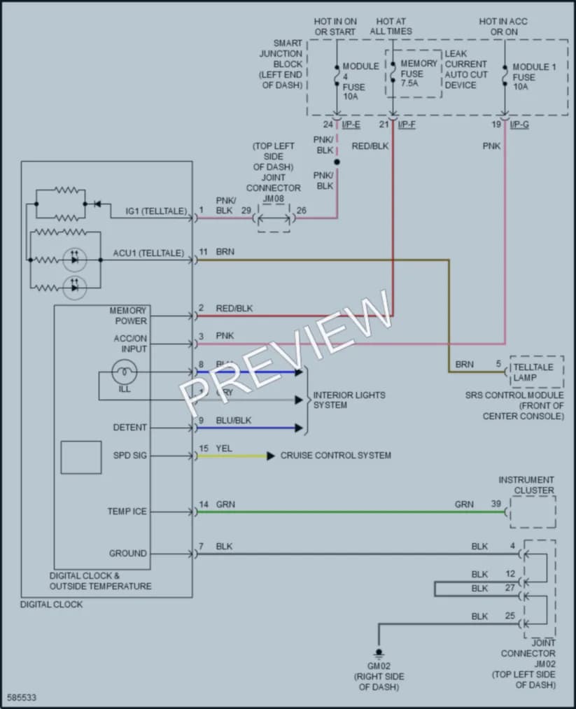 2018 Kia Forte5 Instrument Cluster wiring diagram preview