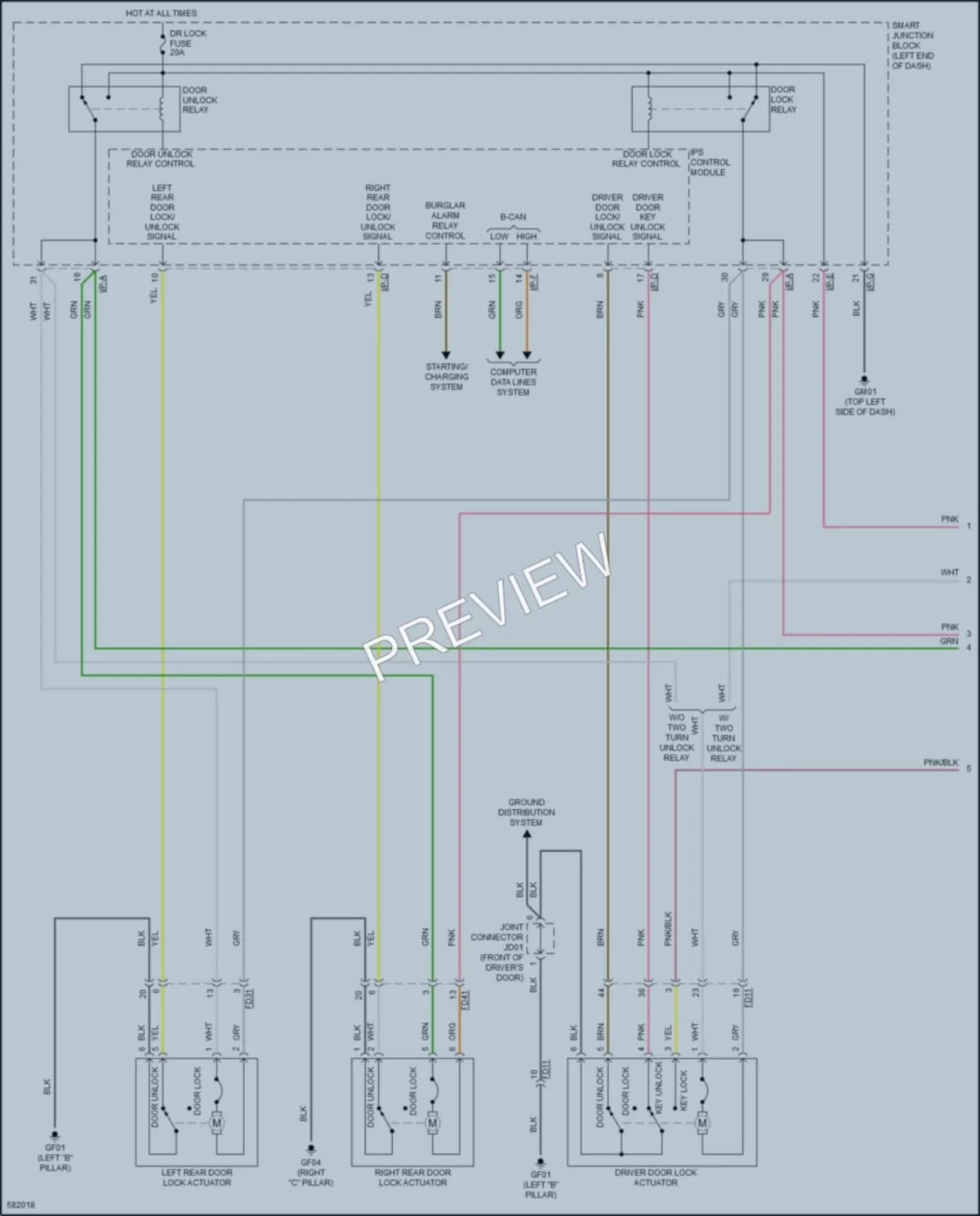 2018 Kia Forte5 Power Door Locks wiring diagram preview