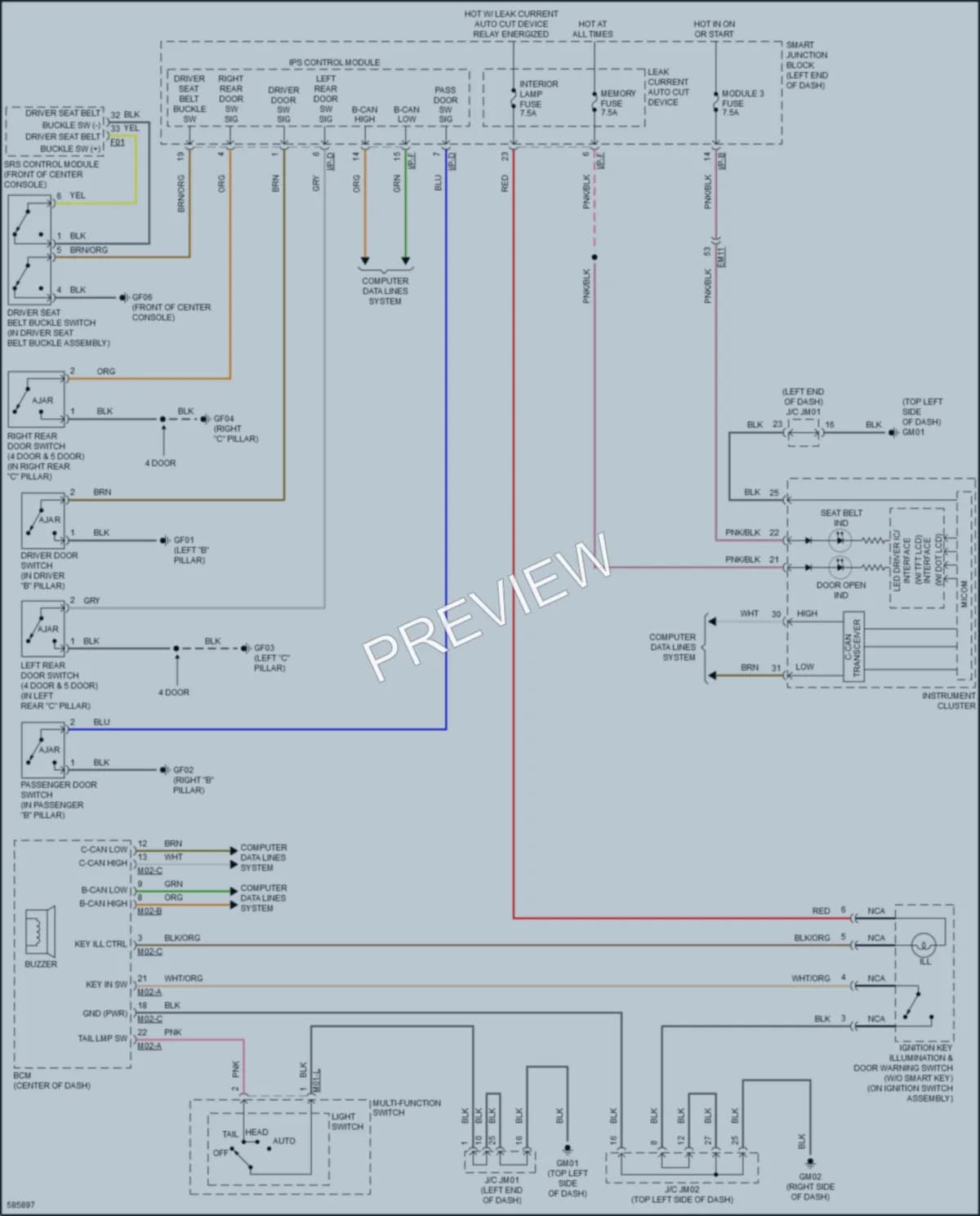 2018 Kia Forte5 Warning Systems wiring diagram preview