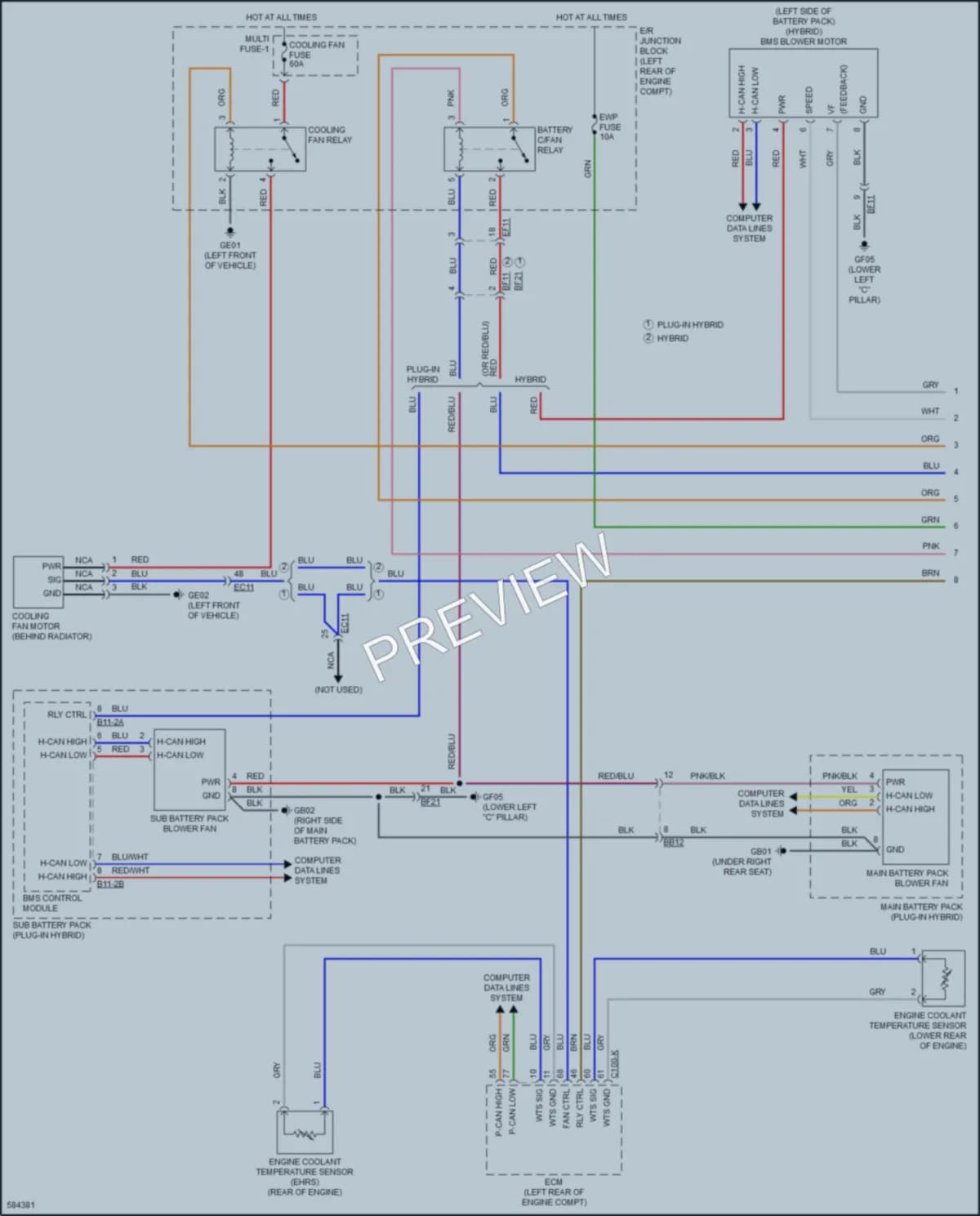 2018 Kia Niro Cooling Fan wiring diagram preview