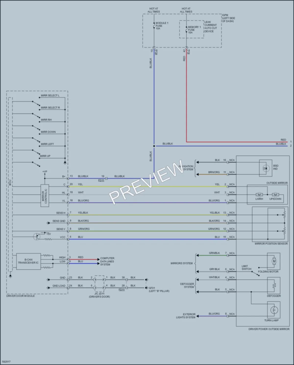 2018 Kia Niro Memory Systems wiring diagram preview