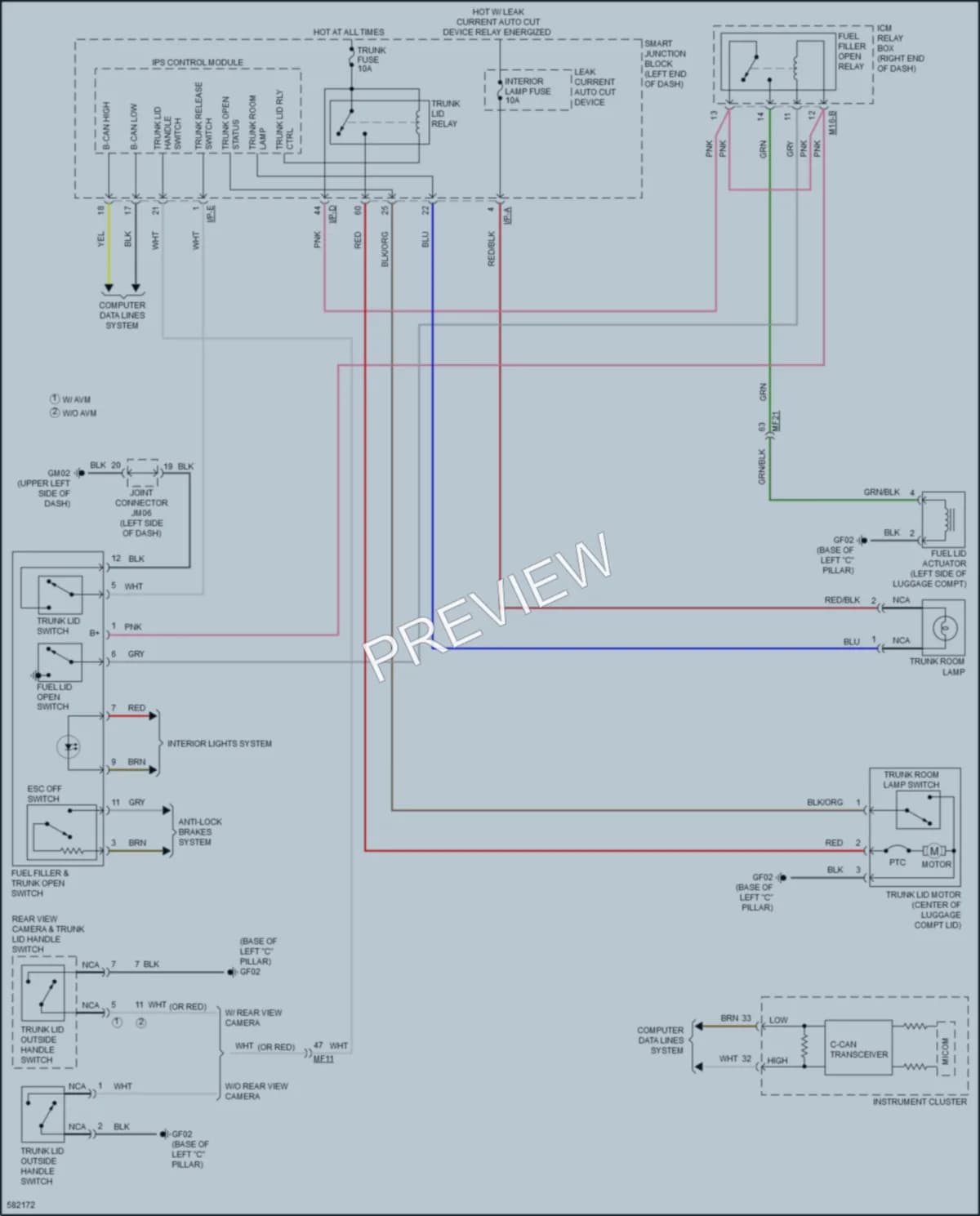 2018 Kia OptimaHybrid Trunk Tailgate Fuel Door wiring diagram preview