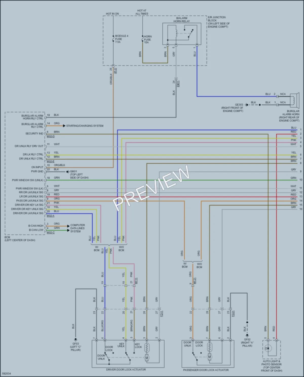 2018 Kia Rio Power Door Locks wiring diagram preview