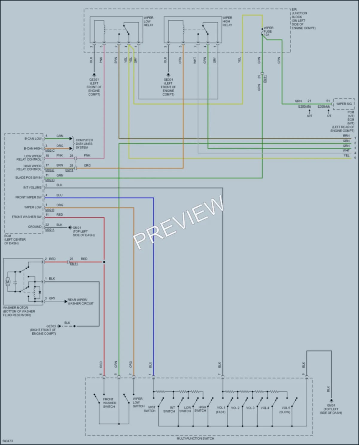 2018 Kia Rio Wiper Washer wiring diagram preview