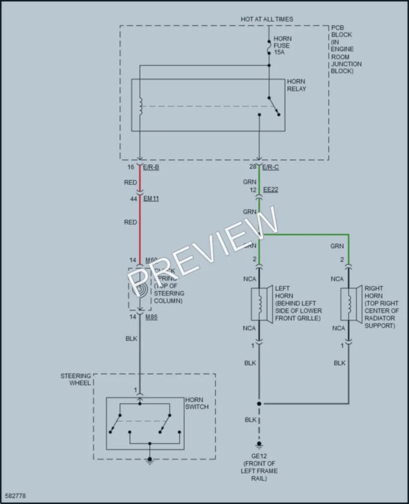 2018 Kia Sedona Horn wiring diagram preview
