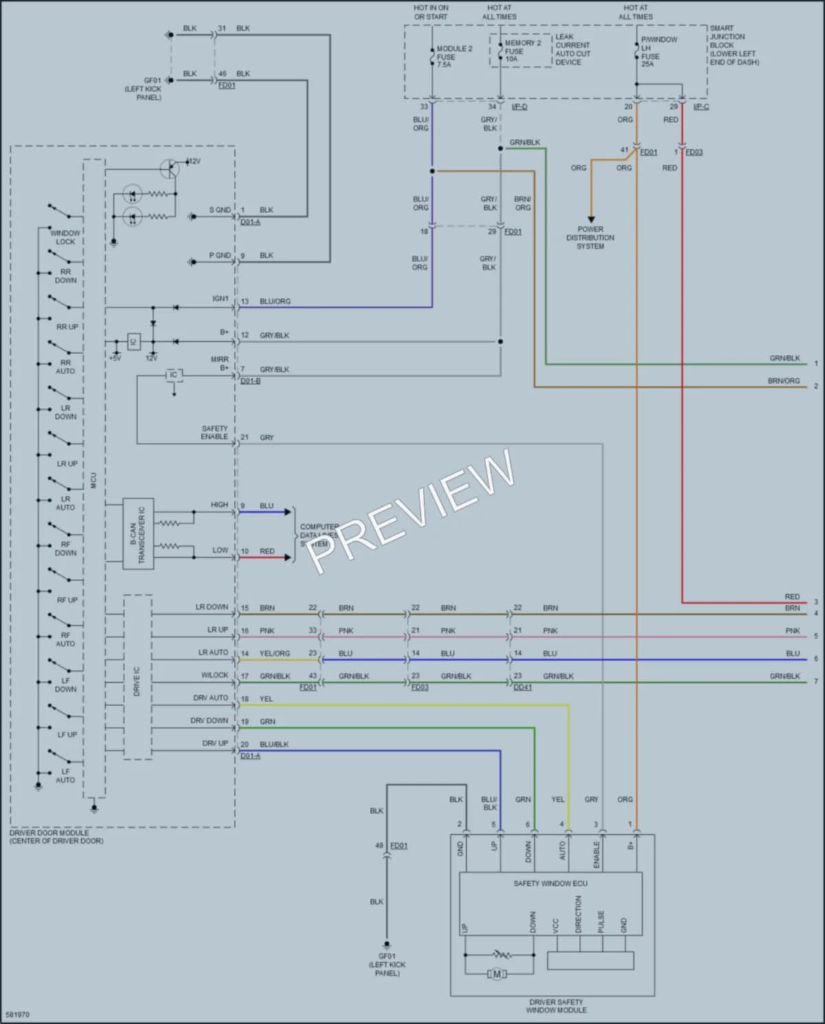 2018 Kia Sedona Power Windows wiring diagram preview