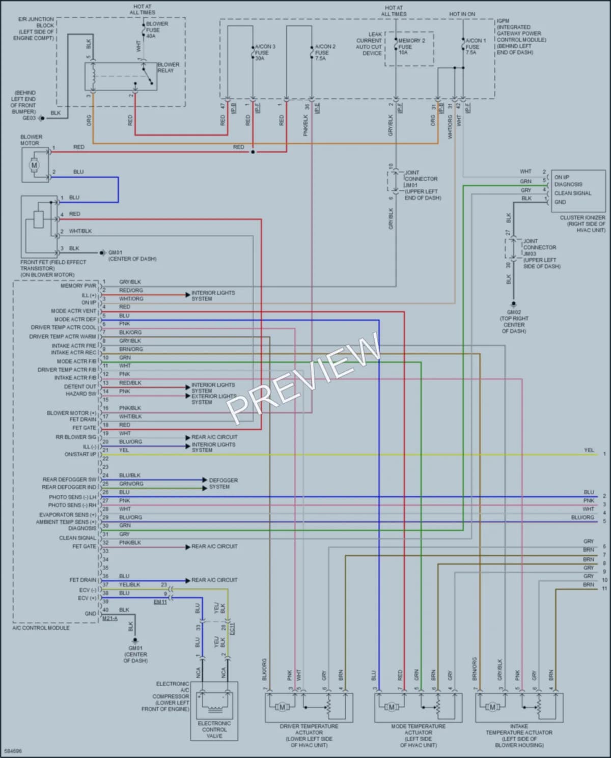 2018 Kia Sorento Air Conditioning wiring diagram preview