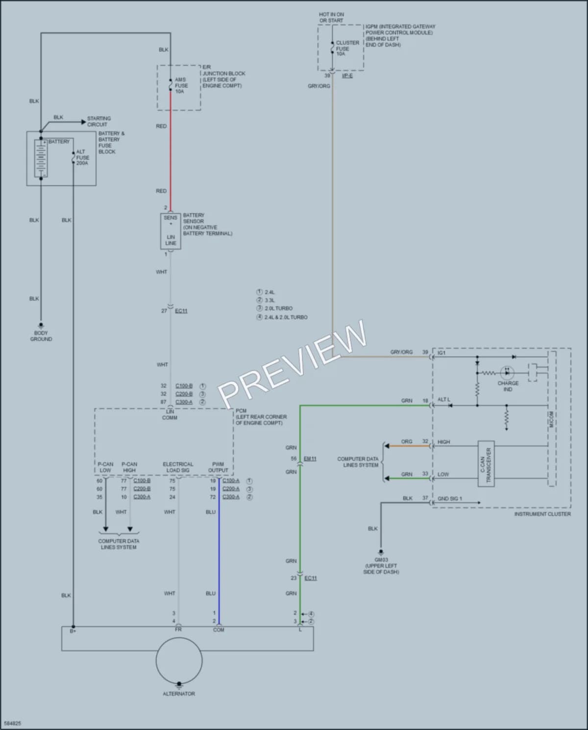 2018 Kia Sorento Starting Charging wiring diagram preview