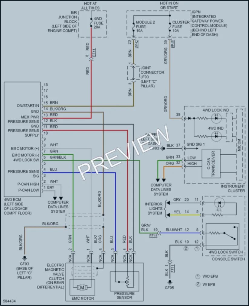 2018 Kia Sorento Transmission wiring diagram preview