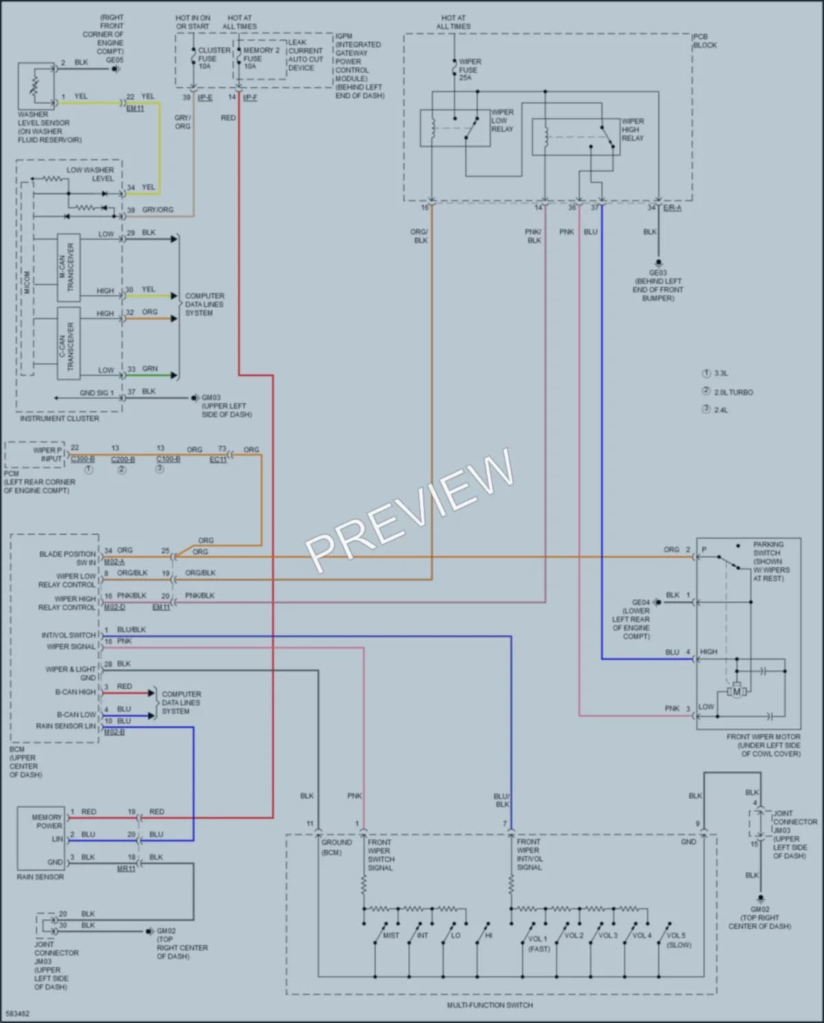 2018 Kia Sorento Wiper Washer wiring diagram preview