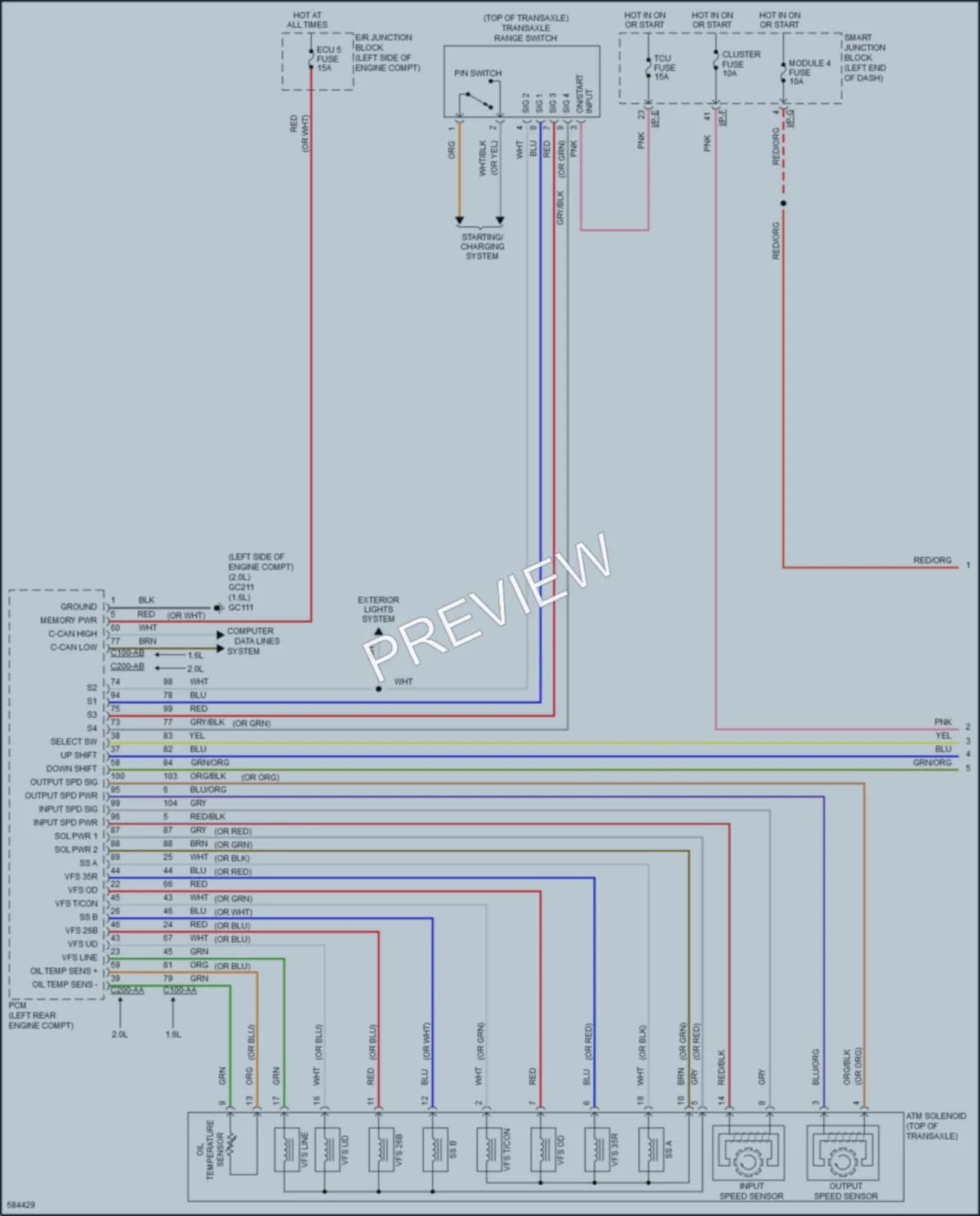 2018 Kia Soul Transmission wiring diagram preview