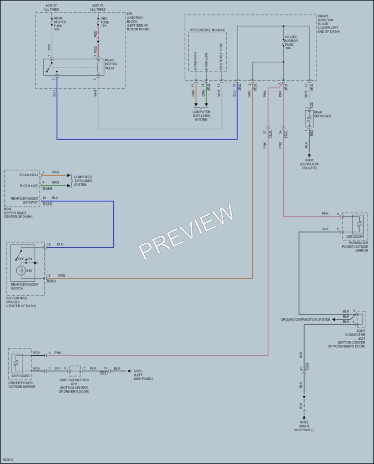 2018 Kia SoulEV Defoggers wiring diagram preview