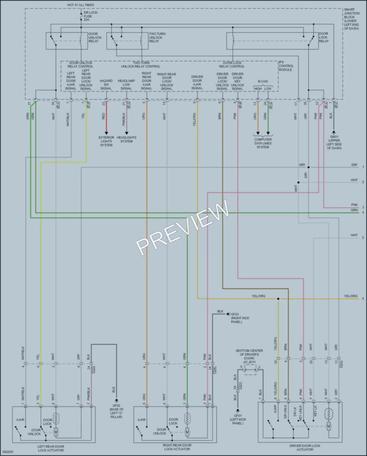 2018 Kia SoulEV Power Door Locks wiring diagram preview