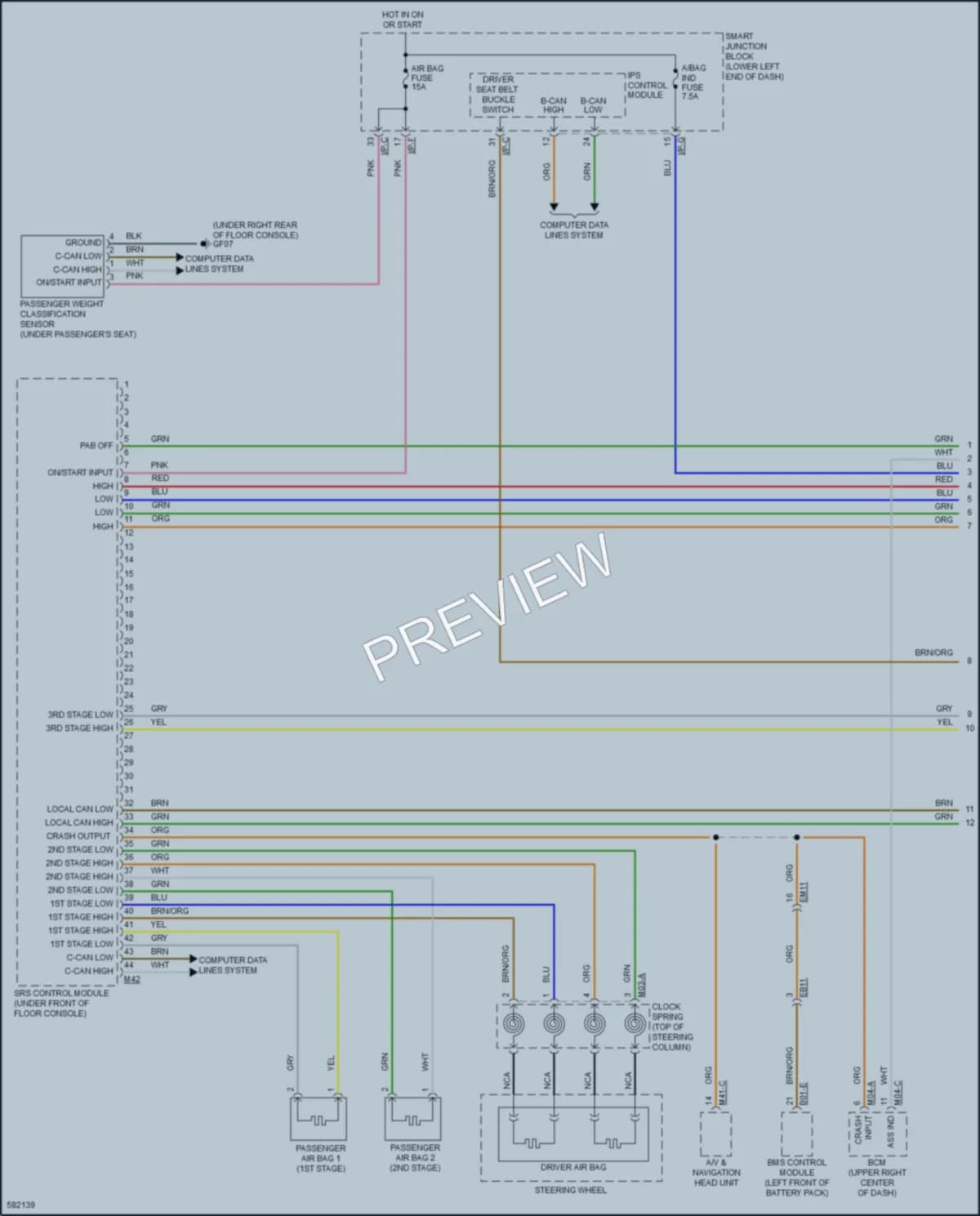 2018 Kia SoulEV Supplemental Restraints wiring diagram preview