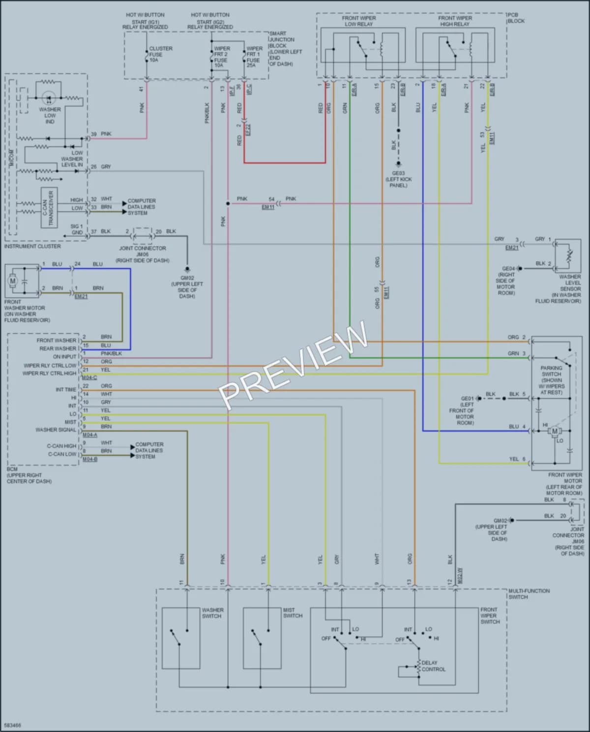 2018 Kia SoulEV Wiper Washer wiring diagram preview