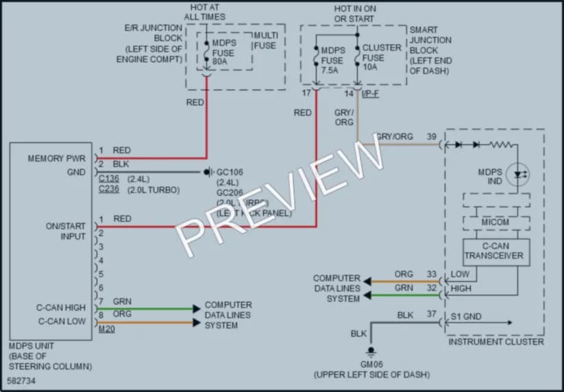 2018 Kia Sportage Electronic Power Steering wiring diagram preview