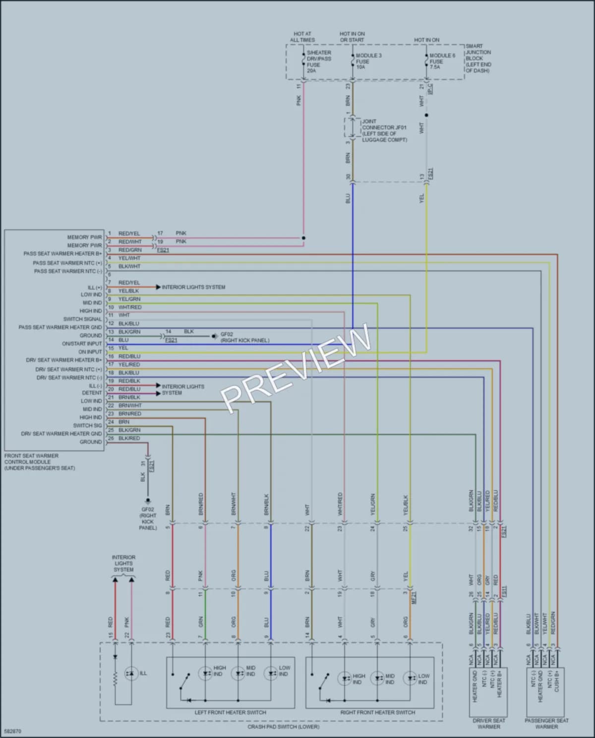 2018 Kia Sportage Power Seats wiring diagram preview