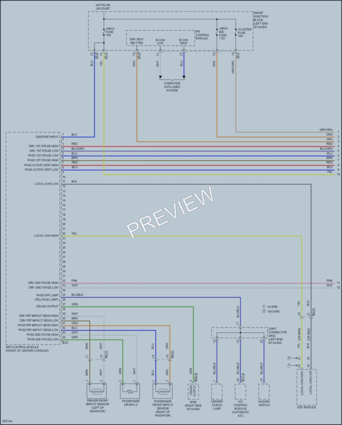 2018 Kia Sportage Supplemental Restraints wiring diagram preview