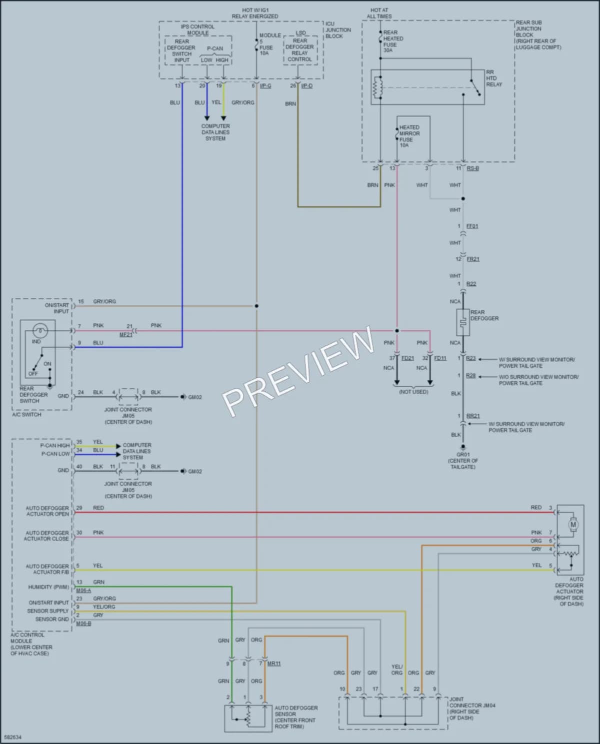 2018 Kia Stinger Defoggers wiring diagram preview