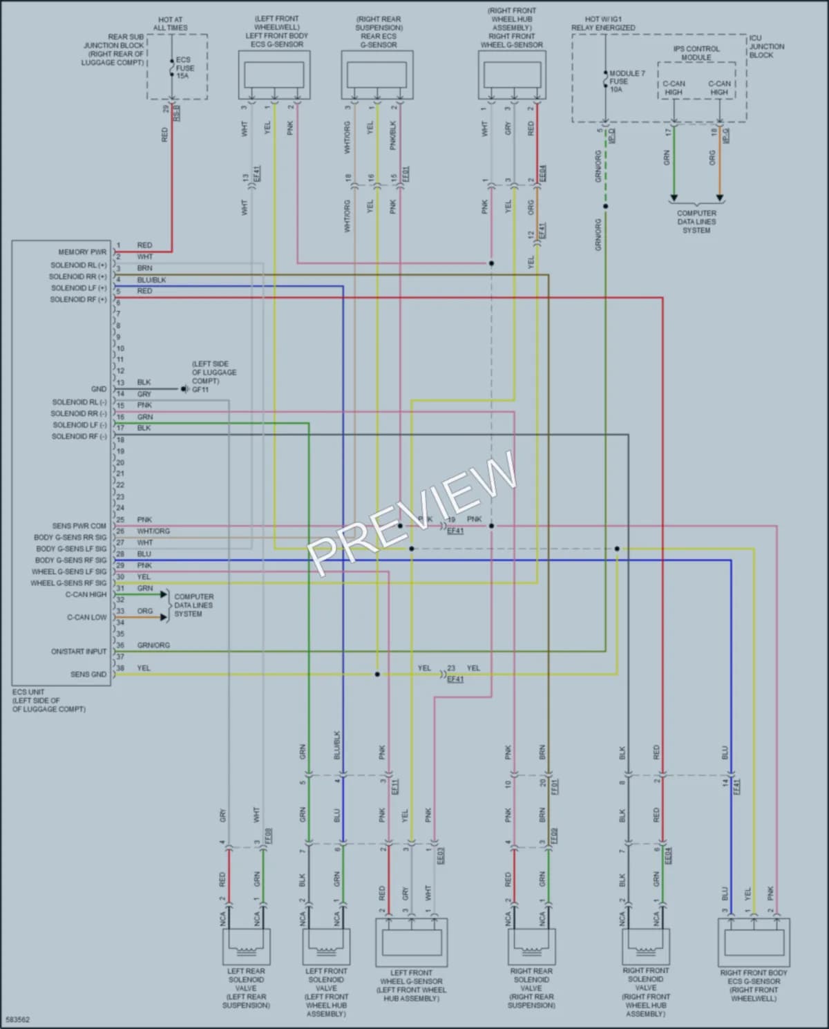 2018 Kia Stinger Electronic Suspension wiring diagram preview