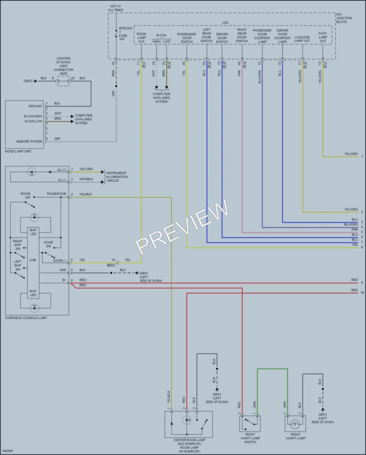 2018 Kia Stinger Interior Lights wiring diagram preview