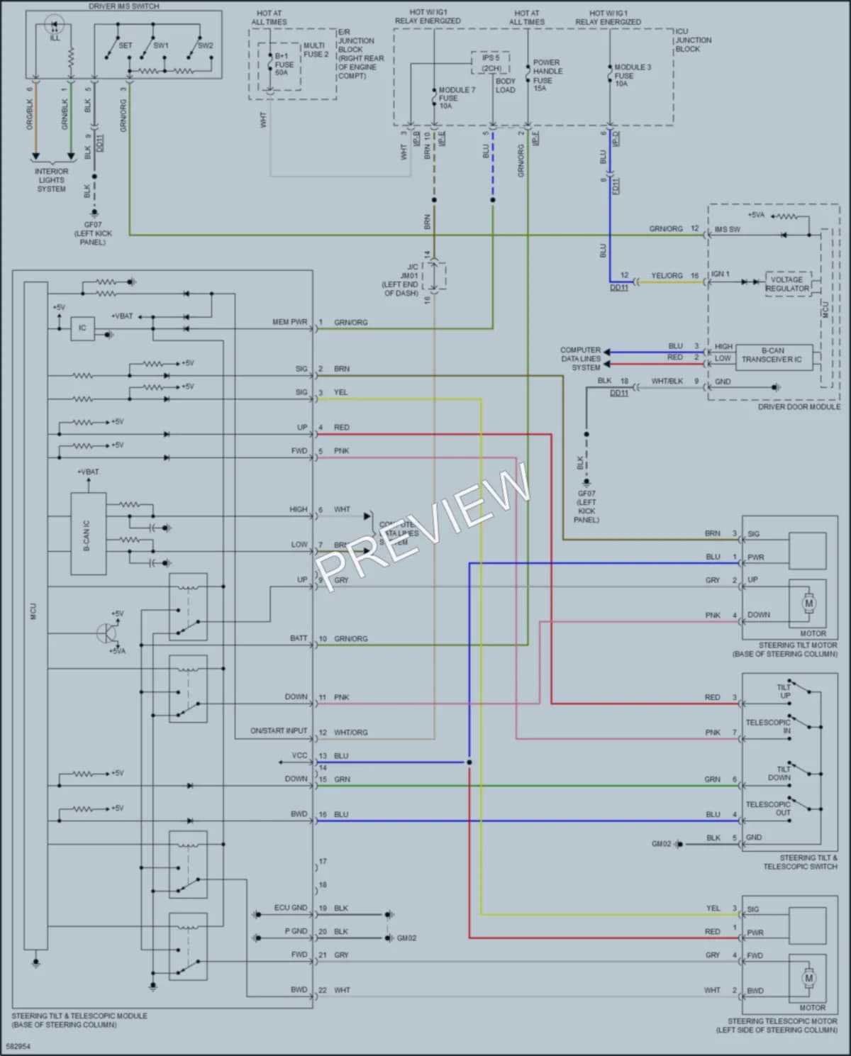 2018 Kia Stinger Memory Systems wiring diagram preview