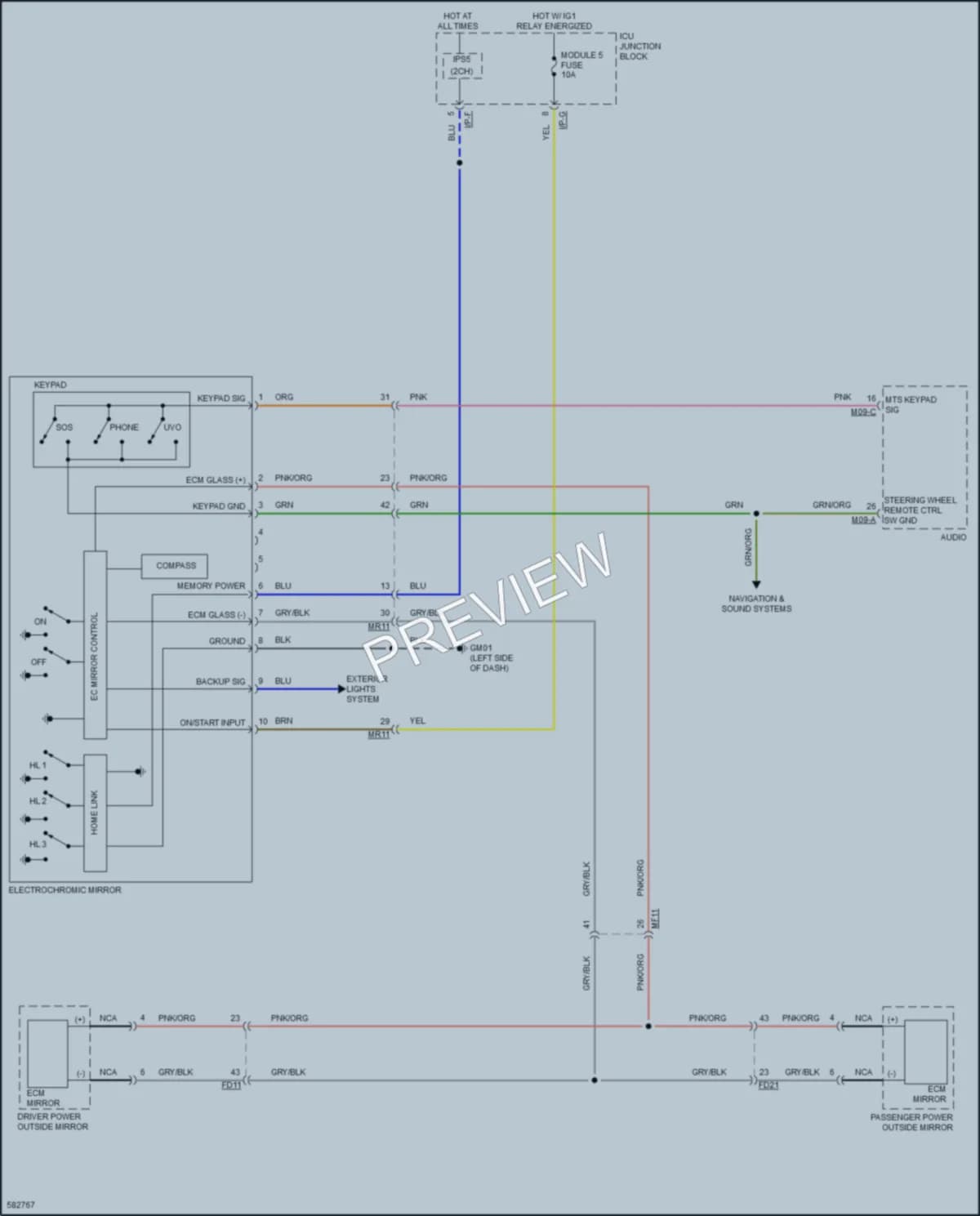 2018 Kia Stinger Power Mirrors wiring diagram preview