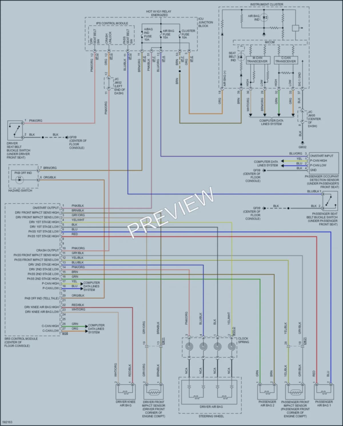 2018 Kia Stinger Supplemental Restraints wiring diagram preview