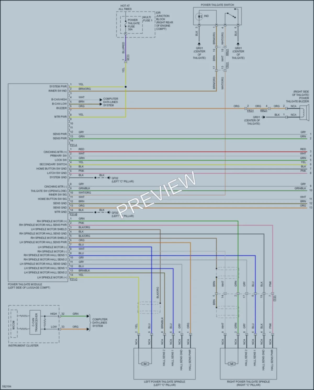 2018 Kia Stinger Trunk Tailgate Fuel Door wiring diagram preview