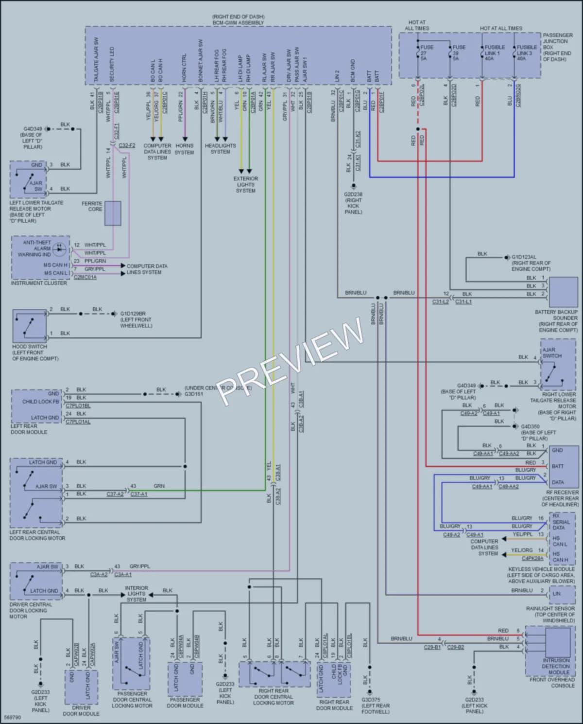 2018 LandRover RangeRover Anti Theft wiring diagram preview