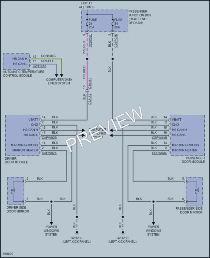 2018 LandRover RangeRover Defoggers wiring diagram preview